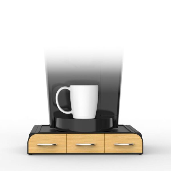 Mind Reader Anchor 36-Capacity Black K-Cup Storage Drawer with Wood Veneer