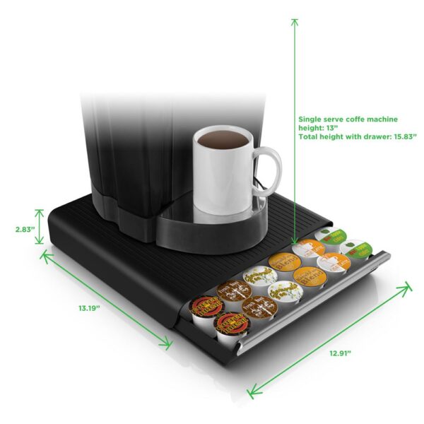 Mind Reader Hero 36-Capacity Black Coffee Pod Storage Drawer