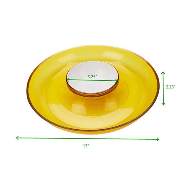 Mind Reader 13 in. x 2.25 in. Yellow Acrylic Chip & Dip Bowl, Acrylic Tinted Snack Bowl, Kitchen, Countertop Bowl
