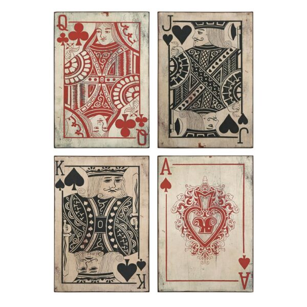 IMAX Leonato 18 in. H x 12.75 in. W Iron Playing Card Wall Decor (Set of 4)