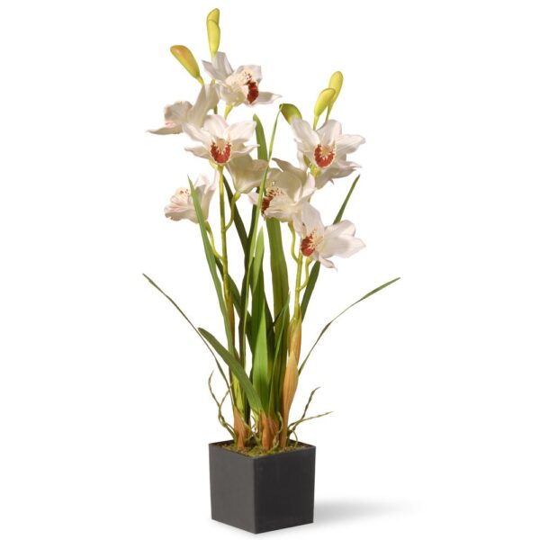 National Tree Company 33 in. White Orchid Flowers