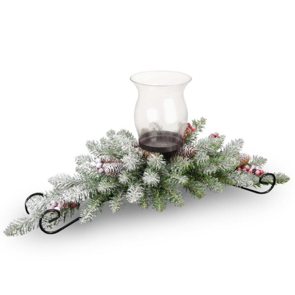 National Tree Company 30 in. Dunhill Fir Centerpiece and Candle Holder