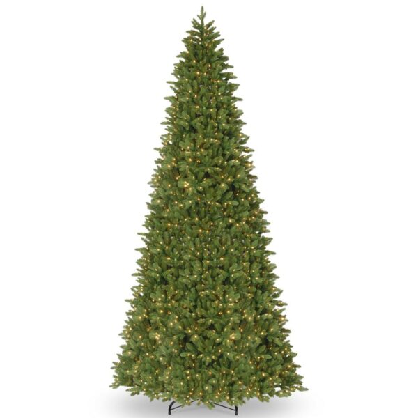 National Tree Company 14 ft. Ridgewood Spruce Slim Artificial Christmas Tree with Clear Lights