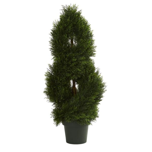Nearly Natural UV Resistant Indoor/Outdoor Double Pond Cypress Spiral Artificial Topiary Tree