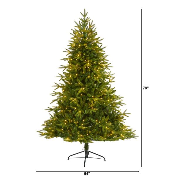Nearly Natural 6.5 ft. Pre-Lit Colorado Mountain Fir  Natural Look  Artificial Christmas Tree with 400 Clear LED Lights
