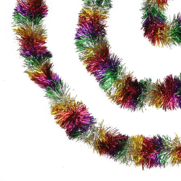 Northlight 50 ft. 8 Ply Unlit Festive Shiny Rainbow Colored Christmas Foil Tinsel Garland