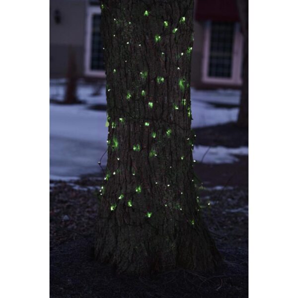 Northlight 2 ft. x 8 ft. Green Mini Net Style Tree Trunk Wrap Christmas Lights with Brown Wire