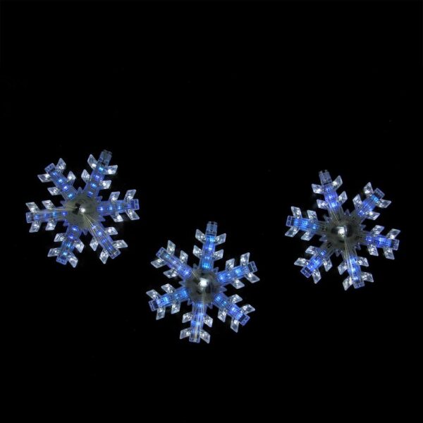 Northlight 2.08 ft. 3-Light Cascading Blue and White Snowfall LED Snowflake Christmas Lights
