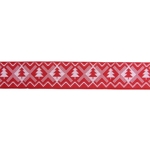 Northlight 2.5 in. x 16 yds. Red and White Nordic Tree Wired Craft Ribbon