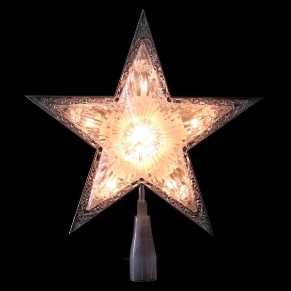 Northlight 9 in. Silver and Clear Crystal 5 Point Star Christmas Tree Topper