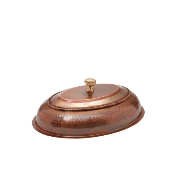 Old Dutch 6 qt. 16.5 in. x 12.75 in. x 19 in. Oval Antique Copper over Stainless Steel Chafing Dish