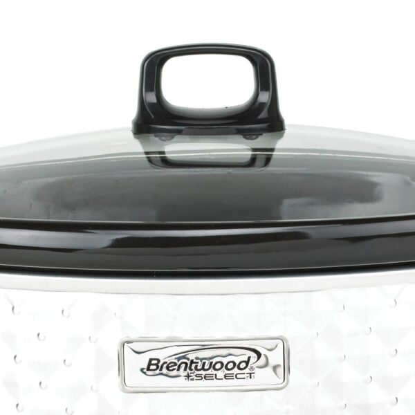 Brentwood Appliances Diamond 7 Qt. Pearl Slow Cooker with Tempered Glass Lid