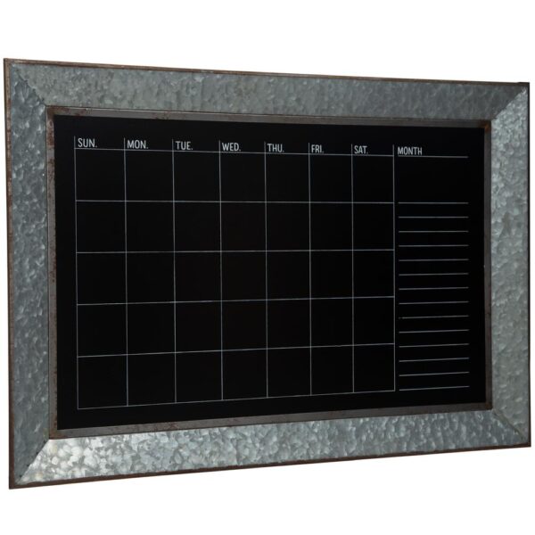 Pinnacle Rustic Galvanized Calendar Silver Chalkboard Memo Board
