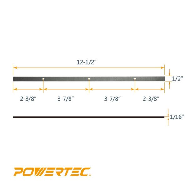 POWERTEC 12-1/2 in. High-Speed Steel Planer Knives for Delta TP305 (Set of 2)