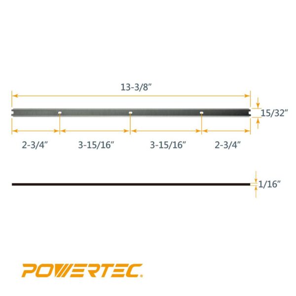 POWERTEC 13-3/8 in. High-Speed Steel Planer Knives for Ridgid R4330 (Set of 3)