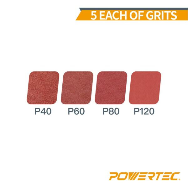 POWERTEC 3 in. x 18 in. 40/60/80/120-Grits Aluminum Oxide Sanding Belt Assortment (20-Pack)