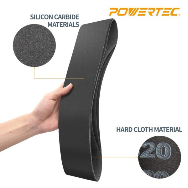 POWERTEC 4 in. x 36 in. 600-Grit Silicon Carbide Sanding Belt (10-Pack)