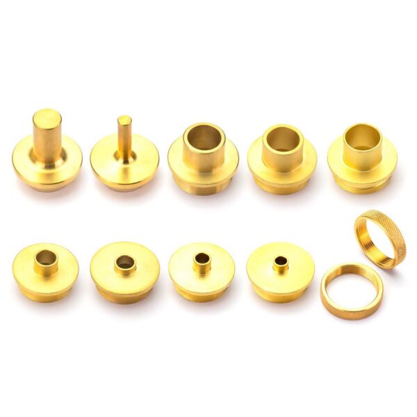 POWERTEC 11-Piece Brass Router Guide Bushing Set Pro Style Router Template Kit with Shank Bit Set and Lock Nuts