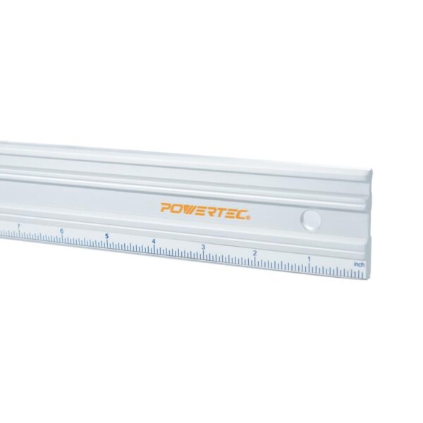 POWERTEC 38 in. Anodized Aluminum Straight Edge Ruler, Etched in Both Millimeter And Inch Calibrations