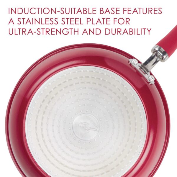 Rachael Ray Create Delicious Aluminum Nonstick Wok, 14.25-Inch, Red Shimmer
