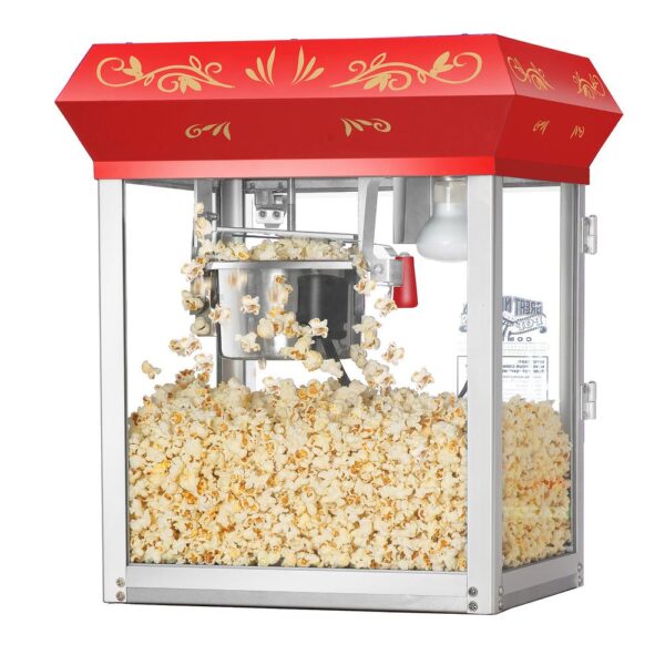 Great Northern 4 oz. Red Stainless Steel Foundation Popcorn Machine Top