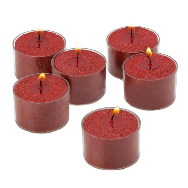 Light In The Dark Red Unscented Tealight Candles with Clear Cups (Set of 72)