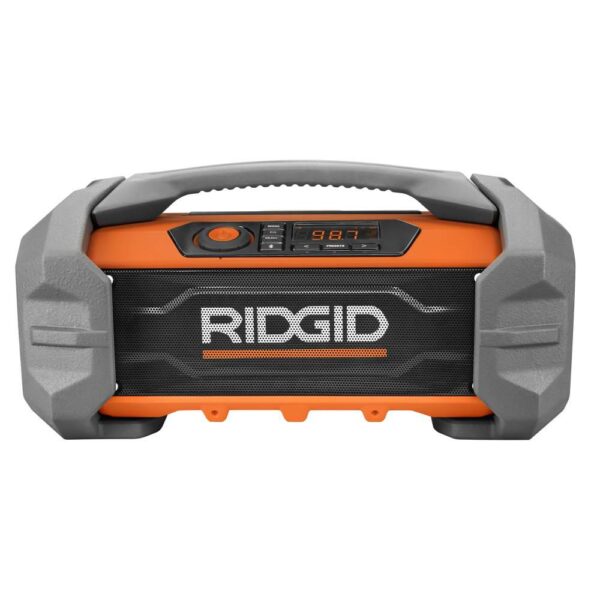 RIDGID 18-Volt Hybrid Jobsite Radio with 18-Volt Lithium-Ion 2.0 Ah Battery and Charger Kit