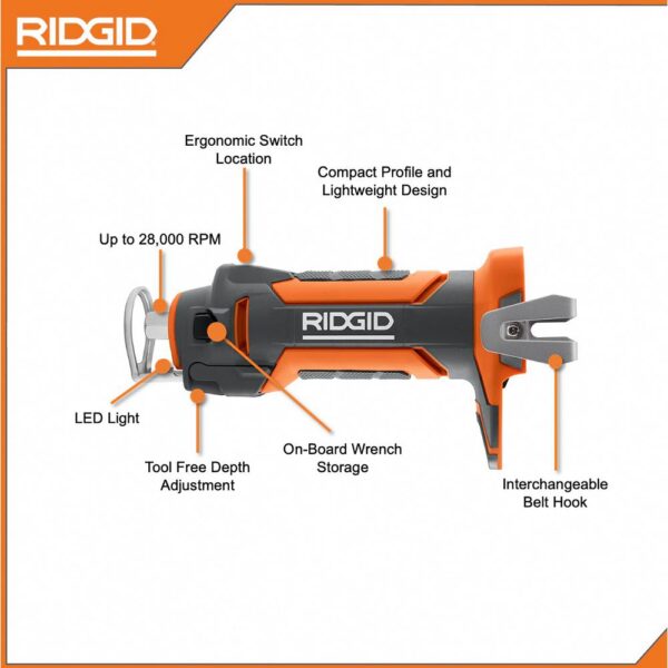 RIDGID 18-Volt Cordless Drywall Cut-Out Tool with 1.5 Ah Lithium-Ion Battery