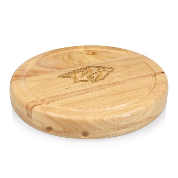Picnic Time Nashville Predators 10.20 in. Natural Wood Cheese Board and Tool Set