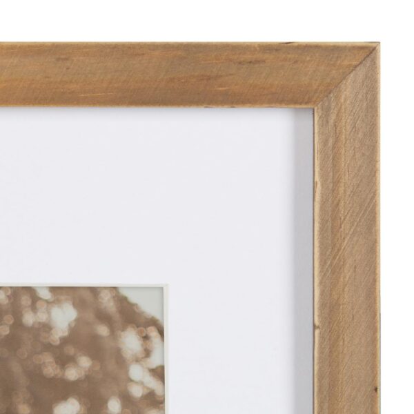 DesignOvation Gallery 11 in. x 14 in. Matted to 8 in. x 10 in. Rustic Brown Wood Picture Frame (Set of 4)