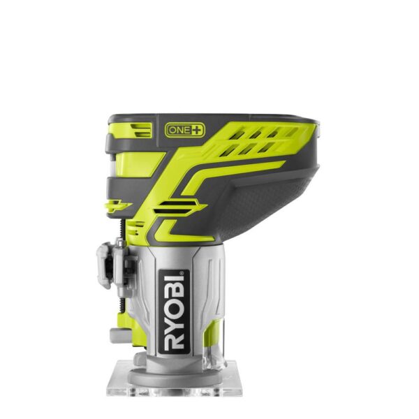 RYOBI 18-Volt ONE+ Cordless Fixed Base Trim Router (Tool Only) with Straight Router Bit Set (5-Piece)