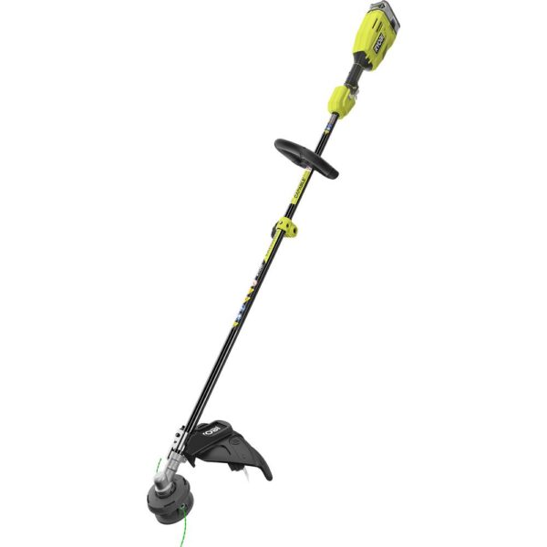RYOBI ONE+ 18-Volt Cordless Attachment Capable Brushless String Trimmer and Pruner, 4.0 Ah Battery and Charger Included