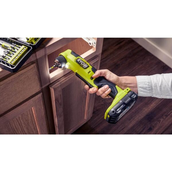 RYOBI ONE+ HP 18V Brushless Cordless Compact 3/8 in. Right Angle Drill and Compact One-Handed Reciprocating Saw (Tools Only)