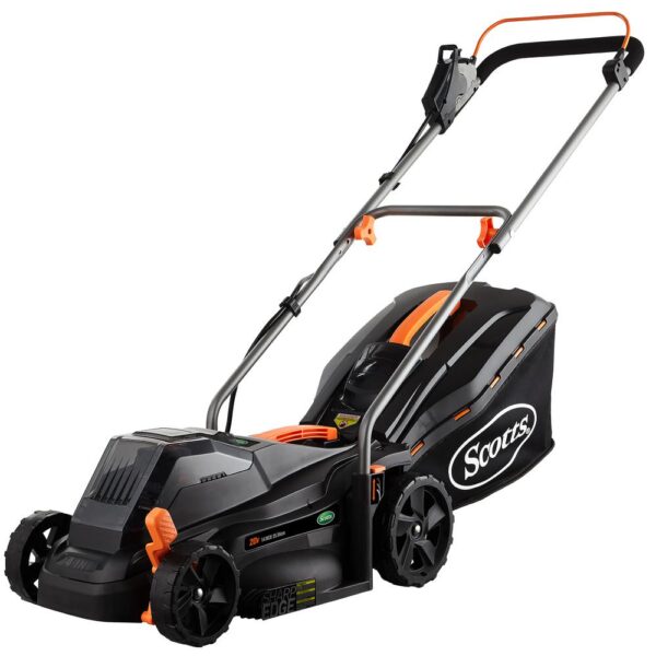 Scotts 62014S 14 in. 20-Volt Cordless Walk Behind Push Lawn Mower, 4.0Ah Battery and Faster Charger Included