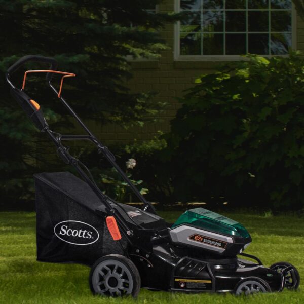 Scotts 21 in. 62-Volt Lithium-Ion Cordless Battery Walk Behind Push Mower with 5 Ah Battery and Charger Included