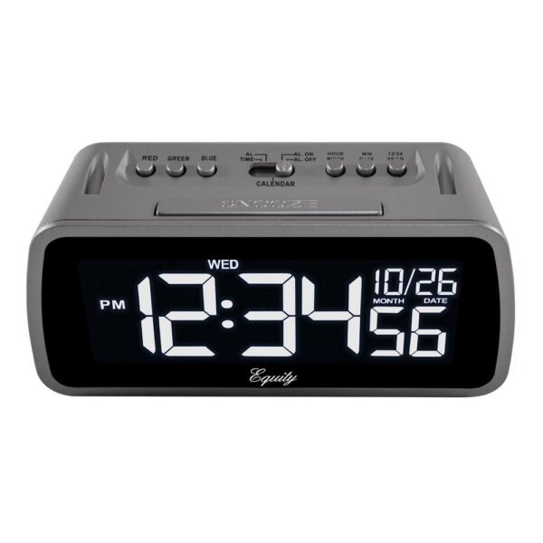 Equity by La Crosse Digital 6 x 4 in. LCD Interchangeable Color Display Alarm Clock