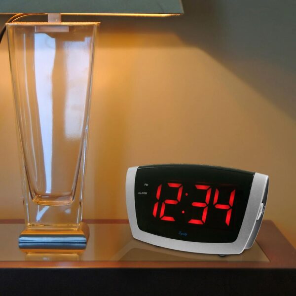 Equity by La Crosse 7.25 in. x 3.9 in. Red LED Alarm Clock with HI/LO Dimmer