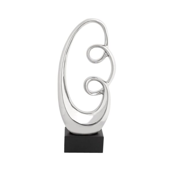 LITTON LANE Oval Ceramic Double Loop Abstract Sculpture