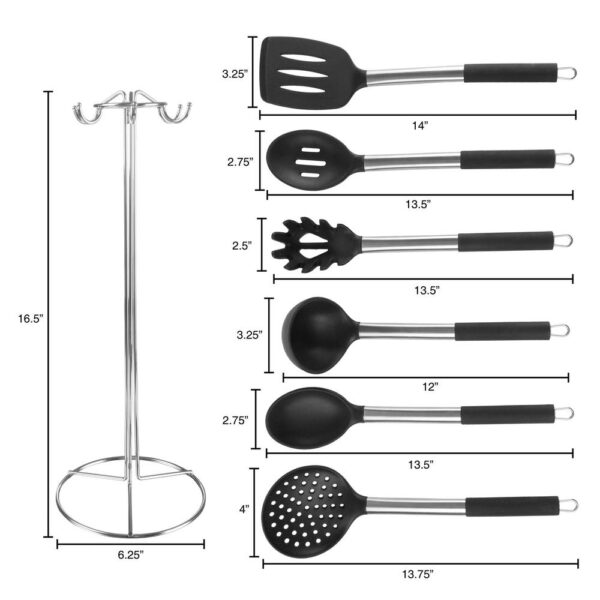 Classic Cuisine Stainless Steel and Silicone Kitchen Utensil (Set of 7)