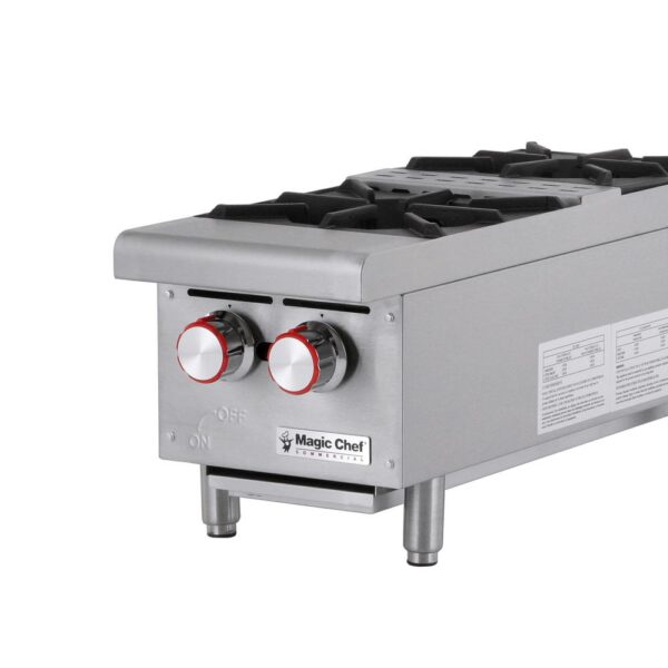 Magic Chef 12 in. W Commercial Natural Gas Countertop Hot Plate in Stainless Steel