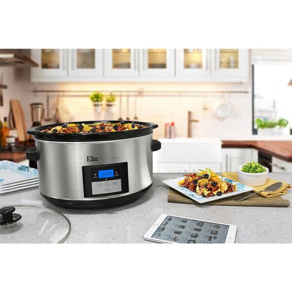 Elite Platinum 8.5 Qt. Stainless Steel Slow Cooker with Digital Display