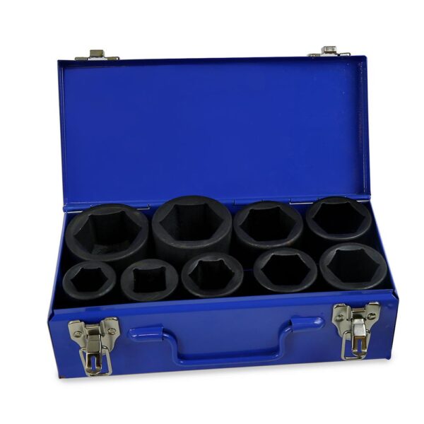 Stark 1 in. Drive Deep Impact Socket Set Cr-Mo 6-Point (1 in. to 2 in.) with Carrying Case (9-Piece)