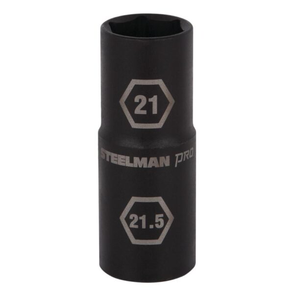 STEELMAN PRO 21 mm x 21.5 mm 1/2 in. Drive 6-Point Thin Wall Impact Flip Socket