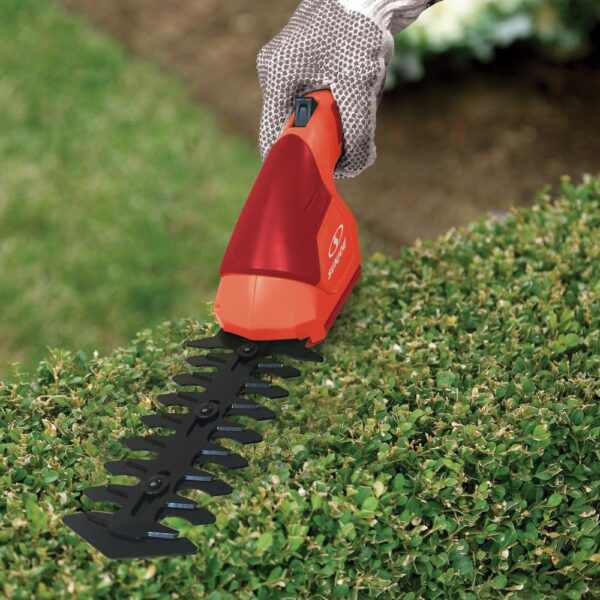 Sun Joe 7.2-Volt Cordless 2-in-1 Grass Shear and Hedge Trimmer, Red
