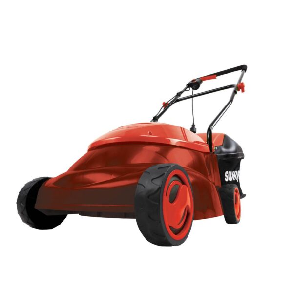 Sun Joe 14 in. 13 Amp Electric Walk Behind Push Lawn Mower with Side Discharge Chute, Red