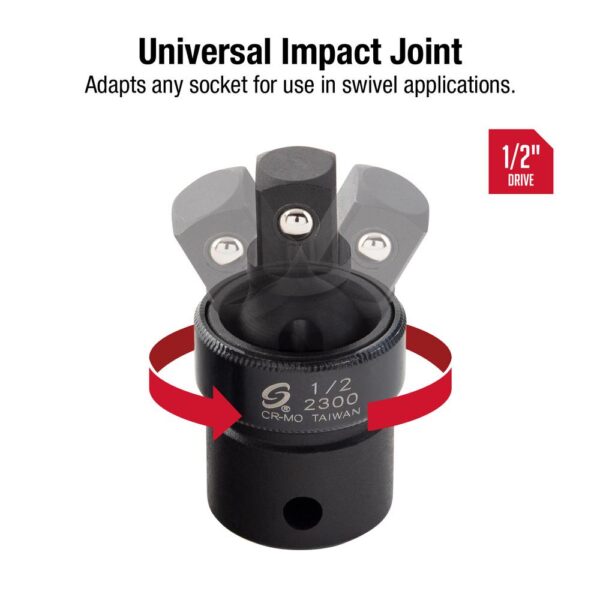 SUNEX TOOLS 1/2 in. Drive Universal Joint Impact Socket