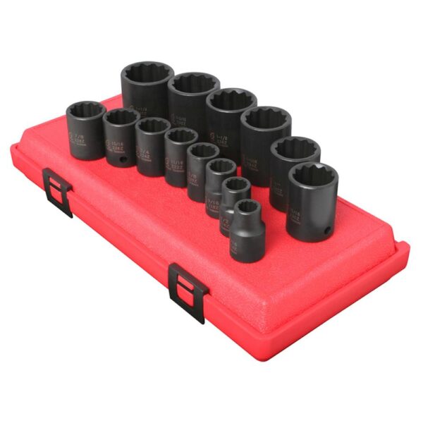 SUNEX TOOLS 1/2 in. Drive 12-Point Set Impact Socket (14-Piece)