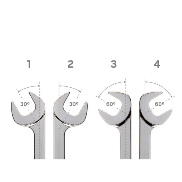 TEKTON 3/8 in. to 1 in. Angle Head Open End Wrench Set Keeper (11-Piece)