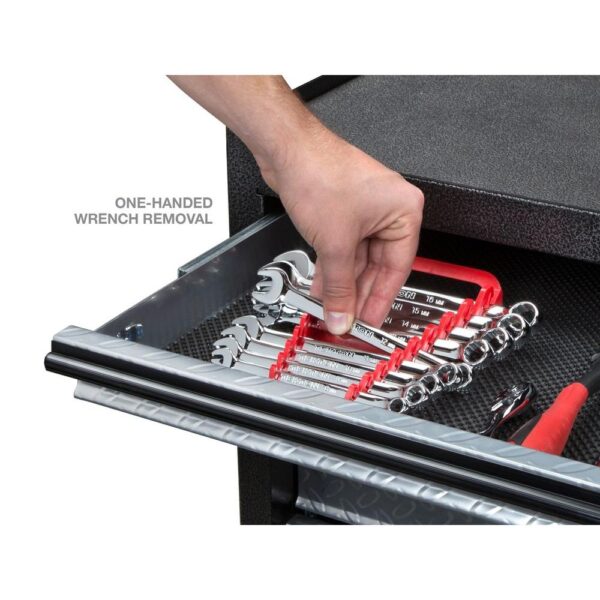 TEKTON 5 in. 9-Tool Store-and-Go Wrench Rack Keeper in Red