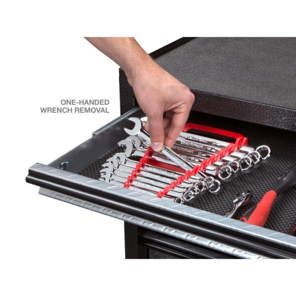 TEKTON 5.75 in. 11-Tool Store-and-Go Wrench Rack Keeper in Red